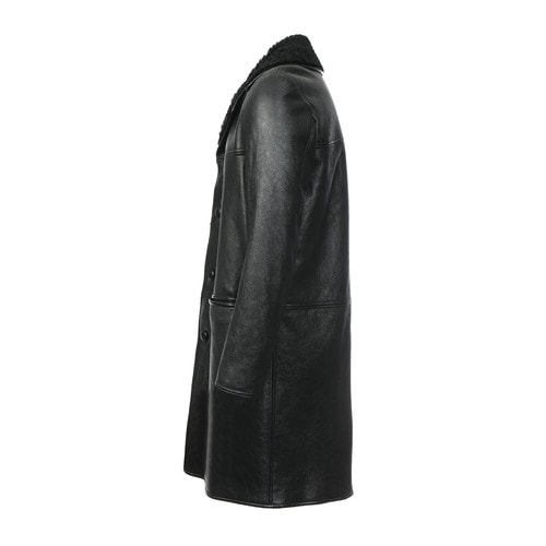 Yves saint Laurent/圣羅蘭 黑色皮質(zhì) 男士外套 398019-Y5MZ1-1000