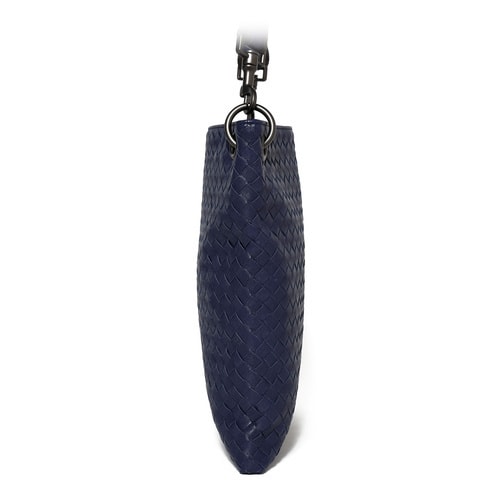 Bottega Veneta/葆蝶家 編織牛皮男士兩用單肩斜挎包 藏藍色