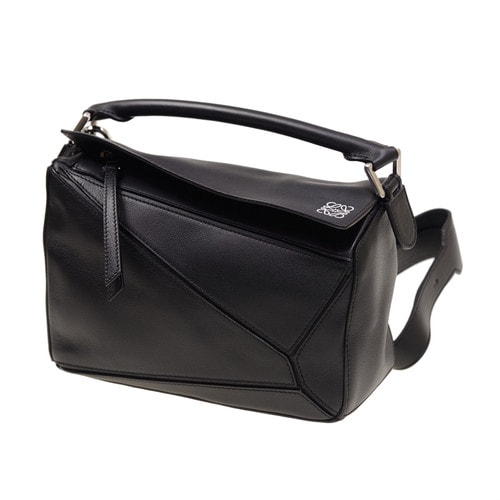 【包郵包稅】LOEWE/羅意威 女士黑色真皮拼接提挎兩用包 32230K791100-008 20161122