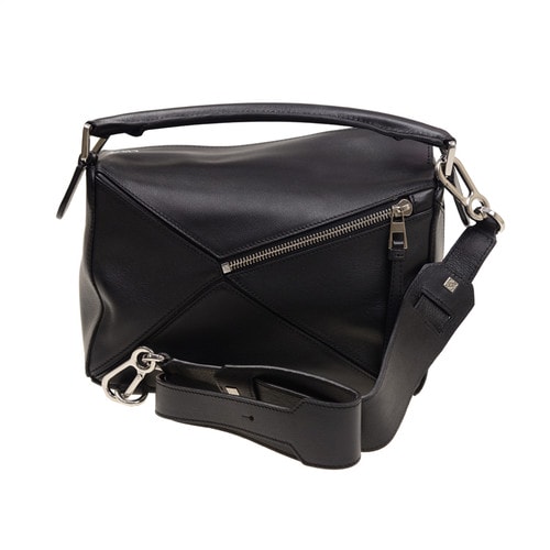 【包郵包稅】LOEWE/羅意威 女士黑色真皮拼接提挎兩用包 32230K791100-008 20161122