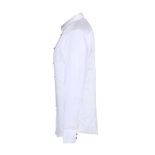 BIKKEMBERGS/畢蓋帕克 尖領(lǐng)棉質(zhì)純色休閑長袖襯衫 C2DB603 男士襯衫