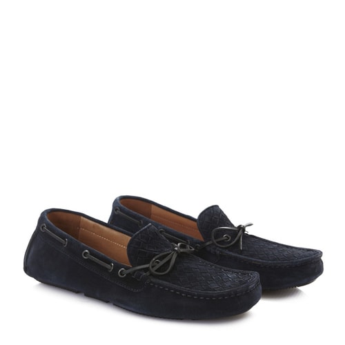 Bottega Veneta/葆蝶家 藏藍(lán)色麂皮男士平底鞋休閑鞋 308160 VFCA1 4030