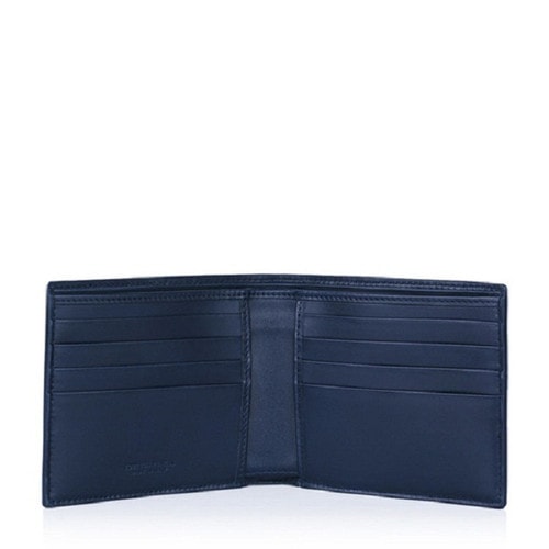 Bottega Veneta/葆蝶家 藏藍(lán)色編織牛皮男士錢包 113993 V4651 1000