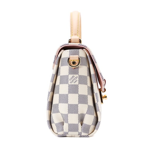 Louis Vuitton/路易威登 2016新款白棋格內(nèi)拼櫻花粉色女士郵差包 帆布/配皮 N41581
