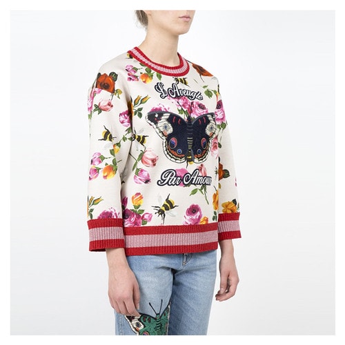 GUCCI/古馳 女士豐富圖案印花純棉衛(wèi)衣 AL