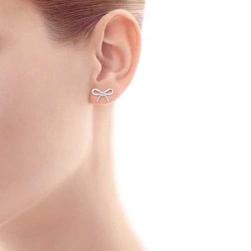 Tiffany & Co 蒂芙尼 迷你蝴蝶結(jié)穿針耳釘 161031