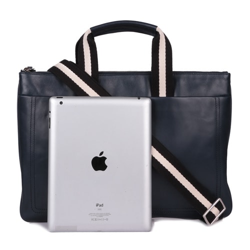 BALLY/巴利男士多色牛皮配紅白條紋手提包 電腦包 單肩包 TIGAN