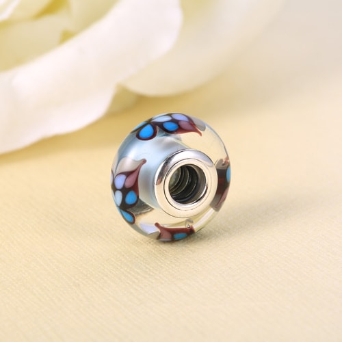 PANDORA/潘多拉 925銀 蝴蝶的魅力 銀藍(lán)色琉璃串珠 791622