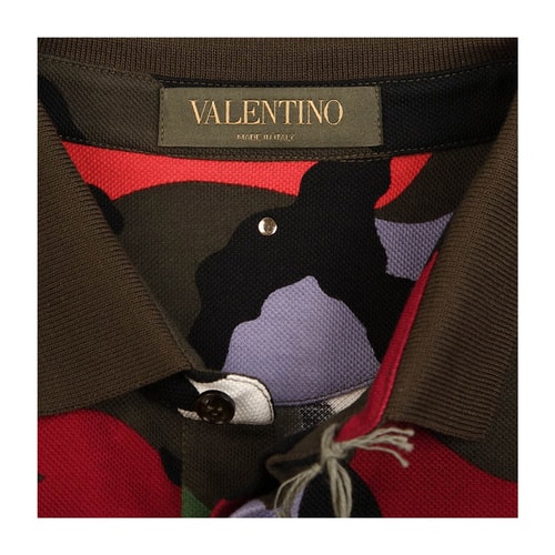 Valentino/華倫天奴 2016新款夏季綠色純棉迷彩翻領(lǐng)短袖時尚男士T恤KV0MH00M36RISO VA1620803649