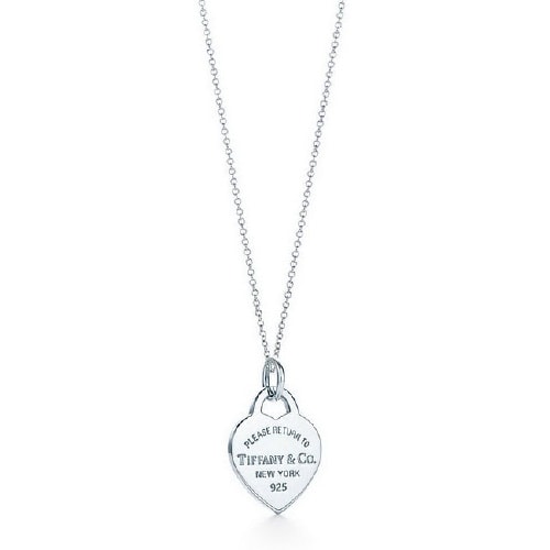 Tiffany & Co./蒂芙尼 女式925純銀心形項鏈 16英寸