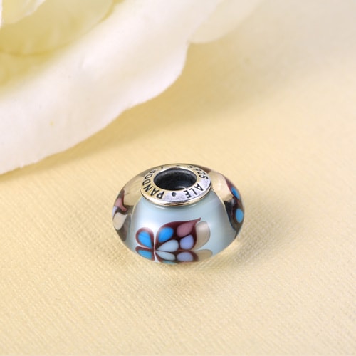 PANDORA/潘多拉 925銀 蝴蝶的魅力 銀藍(lán)色琉璃串珠 791622