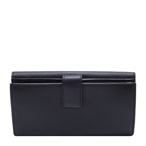 Alexander McQueen/亞歷山大麥昆牛皮材質金屬字母裝飾女士長款錢夾,439195DN10G 1000 WOMEN WALLET