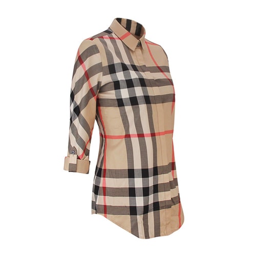 BURBERRY/博柏利 經(jīng)典格紋 棉質(zhì) 長袖 女士襯衫#3918091